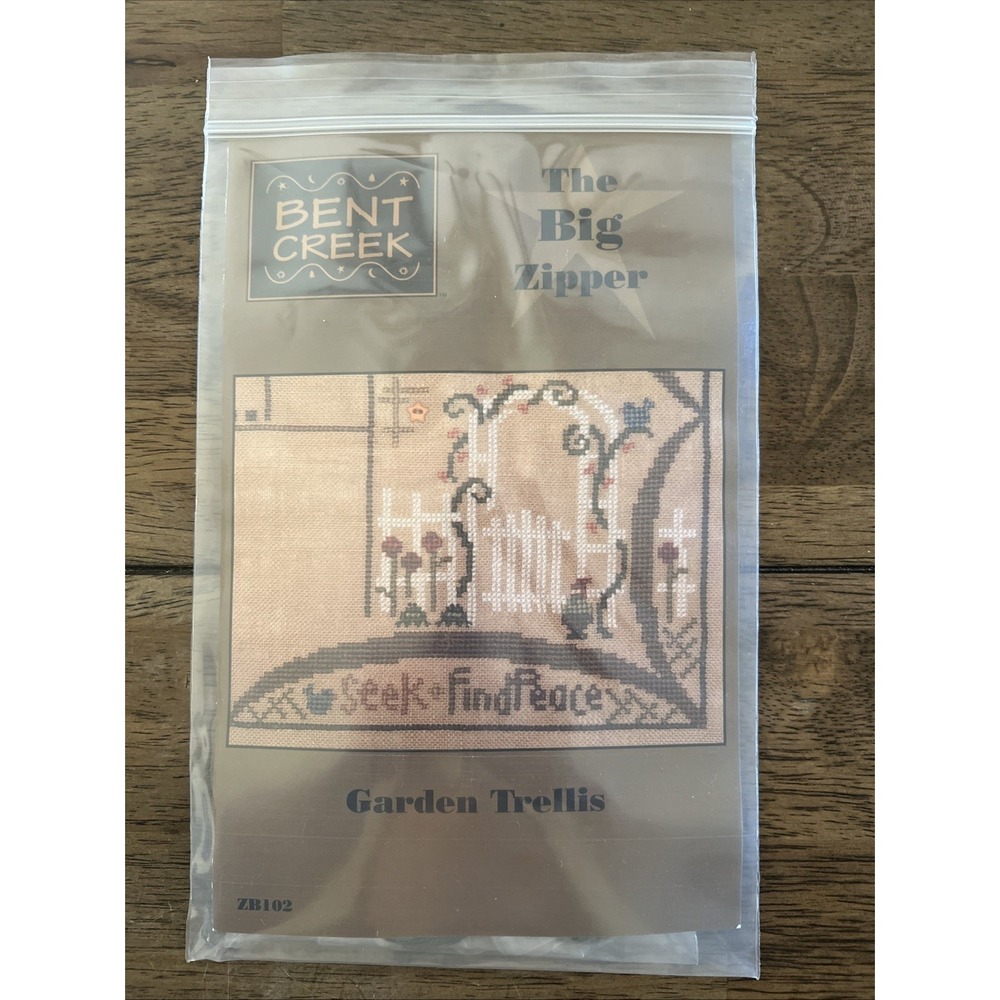 Bent Creek The BIG Zipper Garden Trellis Cross Stitch Kit New